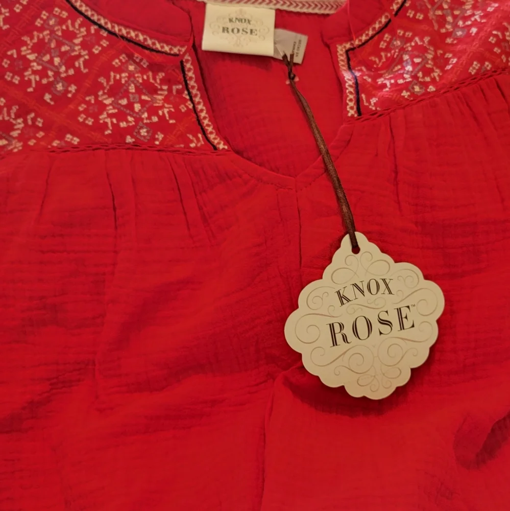 Beautiful Brand New Knox Rose Red Sleeveless Top. Size XL. NWT. - Picture 5 of 13